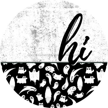 Ghost Halloween Door Hanger Dco-01623-Dh 18’ Round Wood